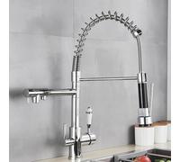 Robinet de cuisine chromé chic pivotant à 360 ° pour eau potable/chaude - Facile à installer - Moderne - Mise à niveau de l'évier filtré