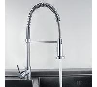 Robinet de cuisine commercial avec pulvérisateur extractible, en acier inoxydable, robuste, facile à nettoyer, débit d'eau réglable, idéal pour la maison et le restaurant