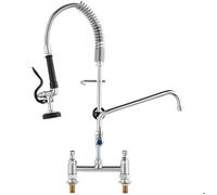 VEVOR Robinet de cuisine commercial – Mitigeur pré-rinçage, douchette, H660 mm, bec 305 mm