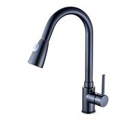 robinet de cuisine cuivre-noir robinet de pompage rotatif à eau mélangée froide-chaude canal de cuisine