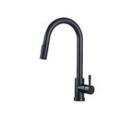 Robinet De Cuisine Deux Fonctions Mitigeur Extractible Robinets D'eau Chaude Et Froide Montés Sur Le Pont Installation facile(Black A)