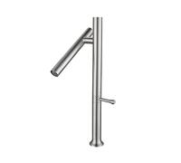 Robinet de cuisine d'évier mélangeur d'eau froide et chaude en acier inoxydable 304, poignée unique, Valve en céramique rotative à 360 degrés pliante (Color : Silver)