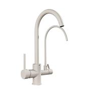 Robinet de cuisine doré/noir/chromé, design moderne, bec haut arc, construction en laiton durable, installation facile, technologie d'économie d'eau, parfait pour la maison et le restaurant