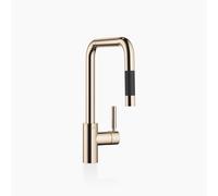 Dornbracht META Square robinet de cuisine, mitigeur monocommande, pull-down, avec fonction douche, saillie 200mm, 33870861-47, Couleur: Champagne