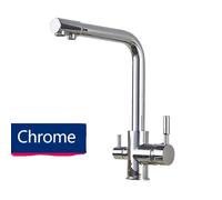 Robinet de cuisine, double poignée, montage au plafond, rotation à 360 degrés, robinet de couleur chrome