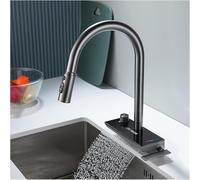 Robinet de cuisine effet cascade, pivotant à 360°, mitigeur eau chaude/eau froide avec affichage numérique de la température, douchette extractible, for la cuisine, installation facile