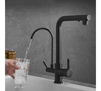 Robinet de cuisine élégant à 3 voies avec filtre à eau double mode - Mélangeur d'évier parfait pour l'eau potable propre dans les cuisines modernes