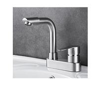 Robinet de cuisine en acier inoxydable 304 avec aérateur pivotant à 360°, robinet monobloc à double trou pour salle de bain et évier, connecteurs universels, design durable et élégant