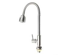 Robinet de cuisine en acier inoxydable 304, bec pivotant à 360 degrés, double contrôle de pulvérisation, poignée sina, design moderne, robinet d'évier durable pour un accès facile à l'eau