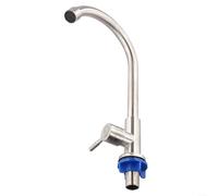 Robinet de cuisine en acier inoxydable à trou unique conçu pour une utilisation en eau froide avec mousseur économiseur d'eau et flux de bulles lisse pour le montage de l'évier