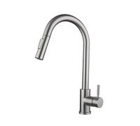 Robinet De Cuisine En Acier Inoxydable Avec Douchette Extractible, Mélangeur D'Eau Chaude Et Froide, Idéal Pour Le Lavage Des Légumes Et Le Nettoyage De L'Évier（One Color-Cylinder-Silver）