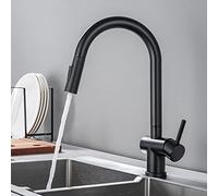 Robinet de cuisine en acier inoxydable avec pulvérisateur rotatif mélangeur d'évier télescopique pour eau froide tête de pulvérisation pour un nettoyage facile et une utilisation polyvalente.