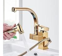 Robinet de Cuisine en Acier Inoxydable de qualité Commerciale, mélangeur d'évier à Barre rotative extractible, Robinet d'eau à Montage sur Pont de Ferme pour Usage Domestique au Restaurant