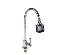 Robinet de Cuisine en Alliage de Zinc, Rotatif 360°, Pulvérisateur Extractible, Hauteur 27 cm, Bec 5 x 4,5 cm, Installation Simple Baignoire, Pour Évier de Cuisine