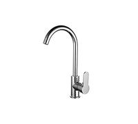 Robinet de Cuisine en cuivre à poignée Unique, Bassin de Purification d'eau Chaude et Froide, Section de Robinet d'évier, Robinet de cuve en Argent brossé à la Main