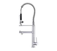 Robinet de Cuisine en cuivre chromé, mitigeur d'eau Froide Chaude, Robinet à Ressort, Double Non Toxique, sans Odeur, Protection de l'environnement, Robinet d'évier de Cuisine pouvant