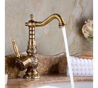 Robinet de cuisine en laiton antique, bec pivotant, mitigeur à poignée unique pour évier, eau chaude et froide, design élégant pour la maison moderne, installation facile et élégant