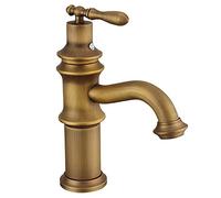 Robinet de cuisine en laiton antique, mélangeur à lavabo à trou simple rétro, robinet de bassin de salle de bain en bronze vert, style vintage, spültischarmaturen pour les maisons modernes Beauty