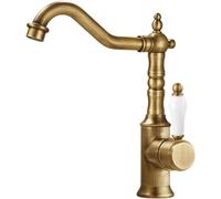 Robinet de cuisine en laiton antique360 ° Rotation de mélangeur à manche unique Tap or et lavabo noir robinet élégant et durable mélangeur de cuisine pour maisons modernes Beauty Comes