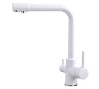 Robinet de cuisine en laiton brossé avec pulvérisateur 3 voies à double poignée compatible avec filtre à eau TIFLOW CUSCINE Robinet élégant et fonctionnel pour eau potable propre