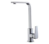 Robinet de cuisine en laiton, mitigeur d'évier de cuisine carré, mitigeur d'eau chaude et froide, adapté à la cuisine, une bonne aide for la famille, chromé(Chrome)