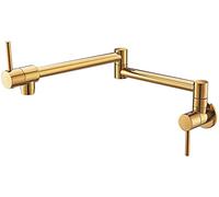 Robinet de cuisine en laiton robuste à poignée unique, robinet d'évier d'eau froide commercial, pliable, extensible, double articulation pour un maximum de flexibilité