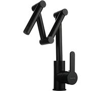 Robinet de cuisine en laiton robuste pour eau chaude et froide, robinet d'évier commercial, pliable et extensible, design à 3 joints, parfait pour le remplissage de casseroles et l'utilisation en