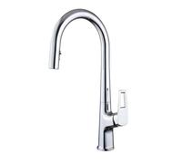 Robinet de Cuisine Encastré Extensible à Bec Haut Double Mode Chromée