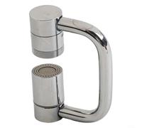 Robinet de cuisine et de salle de bain double mode avec rallonge de bec rotatif à 1080 ° en métal argenté résistant aux éclaboussures Tube mécanique en forme de U réglable en hauteur pour lavabo