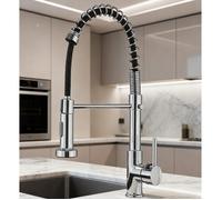 Robinet de Cuisine - Évier de Cuisine - Rotation à 360° - Pulvérisateur Extractible à 2 Modes - Robinet Mitigeur - Chrome