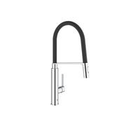 Mitigeur évier FEEL GROHE 31489000 - bec col de cygne - douchette 2 jets - noir