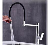 Robinet de cuisine extensible à 3 voies avec tuyau flexible, 2 modes de pulvérisation, filtre à eau 3 en 1, mélangeur à tirette pour une utilisation facile et une fonctionnalité polyvalente