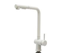 Robinet de cuisine extensible avec douchette extensible, rotatif à 360°, en acier inoxydable brossé et 2 sorties d'eau, 1,0 MPa, zone extensible de 50 cm