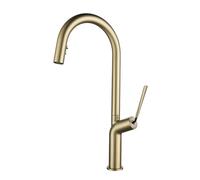 Robinet de cuisine extractible avec pulvérisateur, finition chromée, bec pivotant à 360°, design col de cygne, robinet d'évier de cuisine avec pulvérisateur, moderne, installation facile,