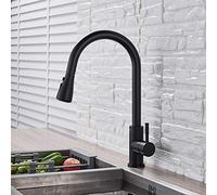 Robinet De Cuisine Extractible Pour Évier, Mitigeur Noir À Poignée Unique Et Trou Unique, Rotation À 360°, Mitigeur De Cuisine Essentiel, Anniversaire,Black-Israel