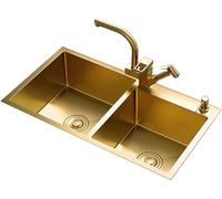 Robinet de cuisine fait à la main avec double évier pour Capaci Deep Sin, parfait pour les îles Maman, le linge vétérinaire et le Slish 183 cm
