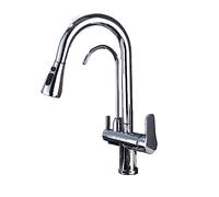 Robinet De Cuisine Filtré Filtre À Eau Rotatif Mélangeur Chaud Et Froid Grue Pull Down Style, Out Facile à Installer(Chrome-C)