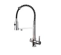 Robinet De Cuisine Filtré Filtre À Eau Rotatif Mélangeur Chaud Et Froid Grue Pull Down Style, Out Facile à Installer(Chrome-B)