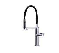 Robinet de cuisine gris pistolet de luxe conception d'affichage numérique tactile Intelligent double contrôle filtrage de l'eau froide et chaude robinet d'évier de détection d'eau(Chrome)