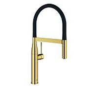 GROHE Essence nouveau robinet de cuisine 1 trou avec douchette professionnelle auto avec inverseur douchette cool sunrise (or) 30294GL0