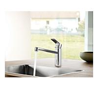 Robinet de cuisine Hansa HANSABASIC 55482203 pivotant, saillie 223 mm, DN 15, chromé