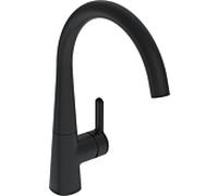 Robinet de cuisine Hansa HANSADESIGNO Style 5101228333, levier latéral pivotant, saillie de 219 mm, noir mat