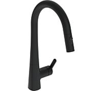 HANSA HANSADESIGNO Style Comfort Robinet de cuisine, montage au sol, saillie 231mm, 5136228333, Couleur: noir mat