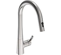 HANSA HANSADESIGNO Style Comfort Robinet de cuisine, montage au sol, saillie 231mm, 5136228380, Couleur: Acier brossé