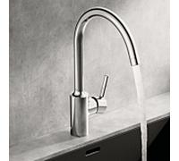 Robinet de cuisine HANSAVANTIS Hansa 52202267 à commande latérale, saillie 247 mm, chromé