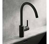 Robinet de cuisine HANSAVANTIS Hansa à commande latérale, saillie 247 mm, noir mat