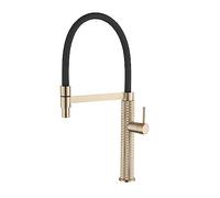 Robinet De Cuisine Haut Gamme Lumière Design Luxe Monotrou Mitigeur Rétractable Froid Et Chaud Double Contrôle Évier DéBit D'Eau Stable(Brushed Gold)