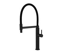 Robinet De Cuisine Haut Gamme Lumière Design Luxe Monotrou Mitigeur Rétractable Froid Et Chaud Double Contrôle Évier DéBit D'Eau Stable(Matte Black)
