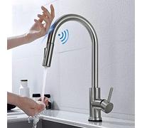 Robinet De Cuisine Inductive Touch - Mitigeur Cuisine, Avec 2 Fonction Jets Et Douchette Extractible, Orientable 360° Acier Inoxydable Robinets D'évier, Froid & Chaud Disponible, Style Moderne, Noir