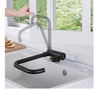Robinet de Cuisine - Inox - Mitigeur Rabattable - Noir Mat - Barboteur Démontable - 360° Pivotant
